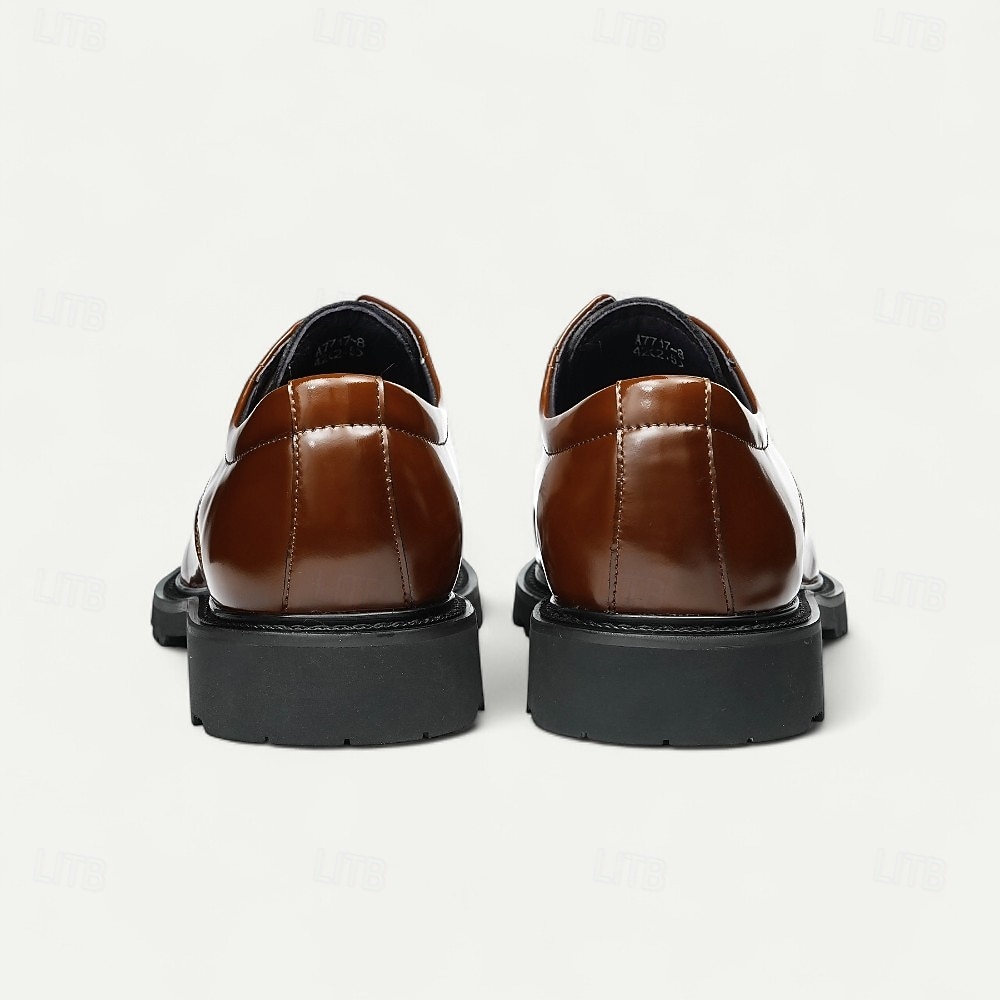 Мужские светло-коричневые туфли-оксфорды, классические деловые туфли на шнуровке с отделкой в стиле броги для офиса, свадеб и вечерних мероприятий 2025 - €104.15 –P8