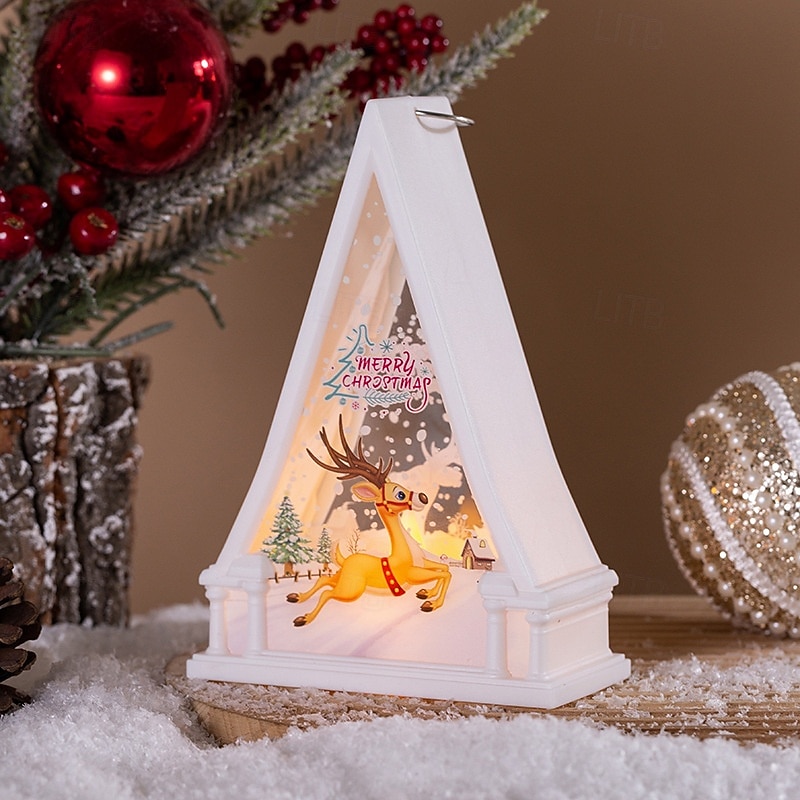 1 pièce 15,5 * 10,8 cm Noël LED électronique bougie lumière rétro vent lumière intérieure et extérieure fête bureau ornement lumière lanterne suspendue décoration de Noël accessoire ag10 * 3 piles de 2025 ? $4.49 –P5