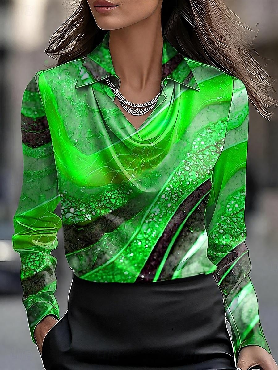 Γυναικεία Πουκάμισα Φόρεμα Επίσημα Tops Επίσημο Πουκάμισο Γραφικό Γεωμετρικό Αφηρημένο Elegant Στυλάτο Καθημερινό Μακρύ Μανίκι Ζακέτα Εργασία Πάρτι Βραδινά Ρούχα Καθημερινά Συσκευασμένα Ριχτά Κόκκινο 2026 - $32.99 –P2