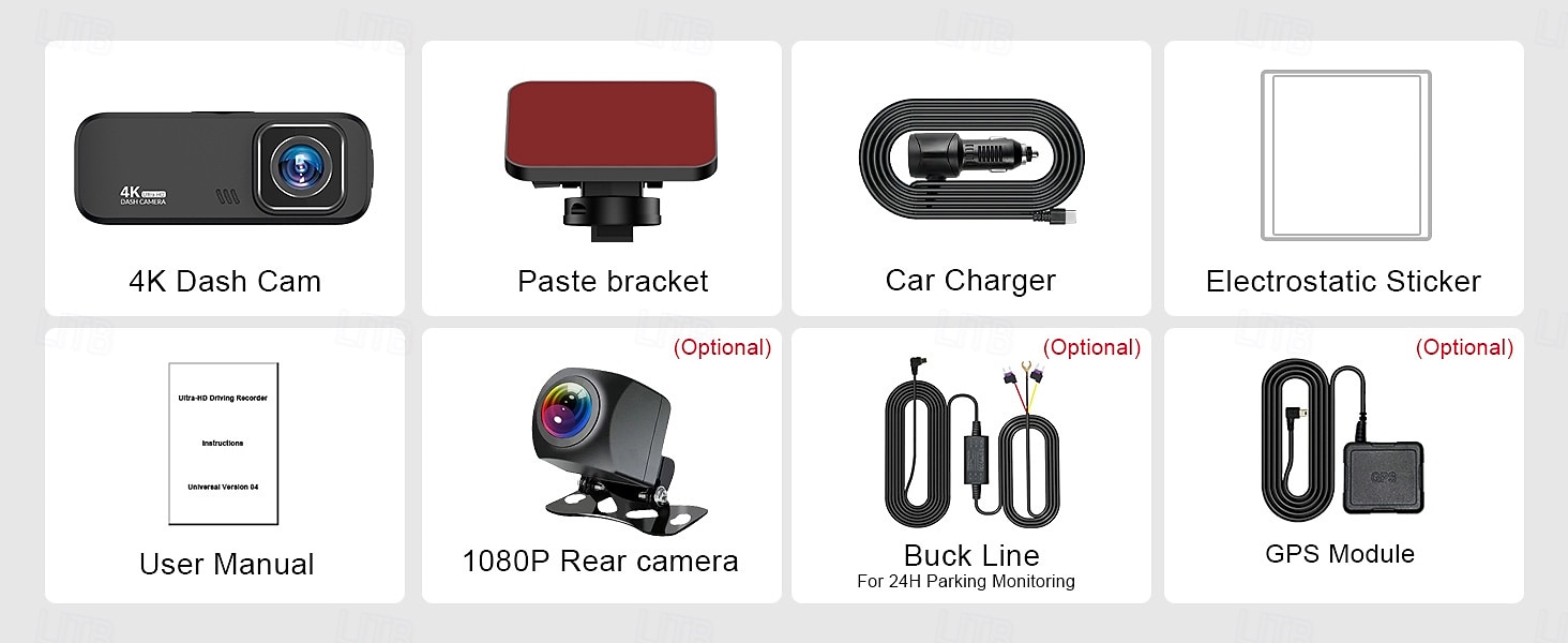 2025年 モバイル接続機能付き、車載用隠し DVR を備えた HD 4k1080p デュアルレンズ カー ダッシュ カメラ。  コレクション – $66.99 –P13