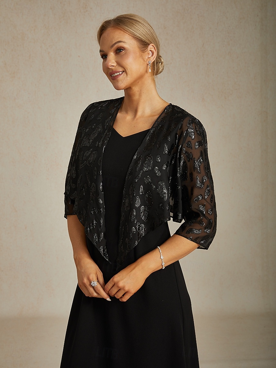 Per donna Top Eleganti Top fluidi Top in chiffon Animale Leopardo Elegante Scollo a V Top Regolari Nero Primavera del 2025 a $49.99 –P8