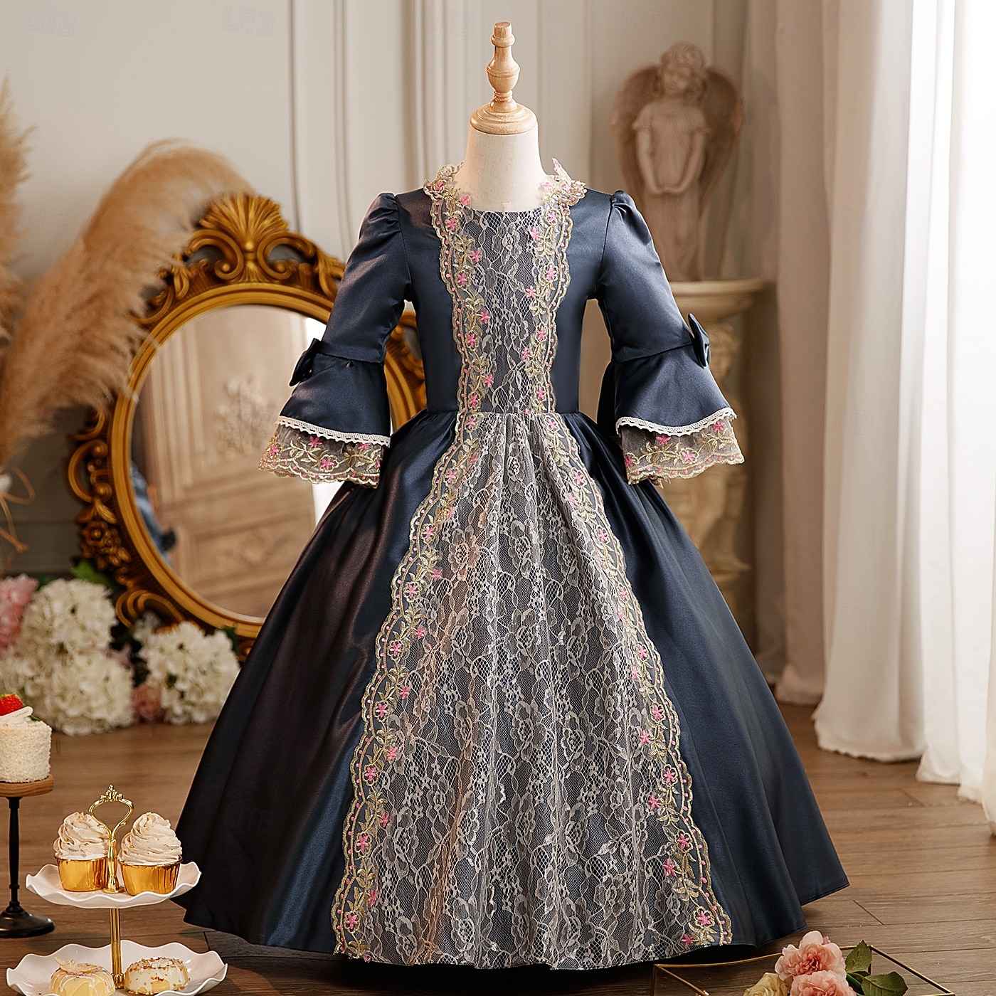 Rokoko Viktorianisch Steampunk Maxi Partykostüm Zubehör Glockenärmel Prinzessin Schleife Retro Ballkleid Spitzkragen Kostüm Mädchen königlich Weihnachten Halloween Karneval Maskerade Hochzeitsfeier 2026 - $108.99 –P5