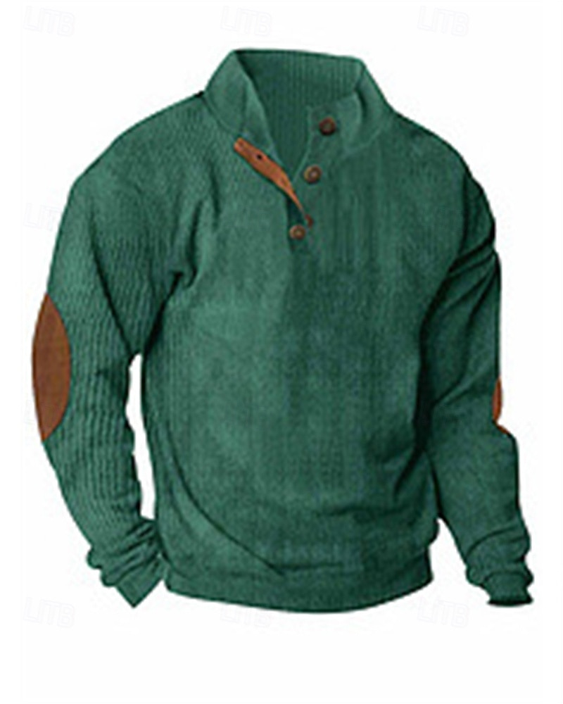 Homens Moletom Preto Verde Claro Verde Tropa Azul Marinha Azul Henley Bloco de cor Patchwork Desportos e Ar livre Diário Feriado Poliéster Roupa de rua Básico Casual Primavera Outono Roupa Moletons de 2025 por $24.99 –P5