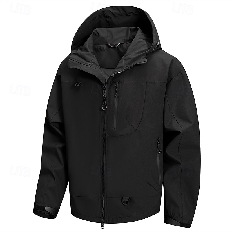Per uomo Giacca da Esterno Impermeabile Giacca da Escursionismo Vacanza Quotidiano Impermeabile Antivento Tasca Autunno Inverno Semplice Moda Classico Con Cappuccio Regolare Nero Verde chiaro Azzurro del 2025 a CAD $40.48 –P14
