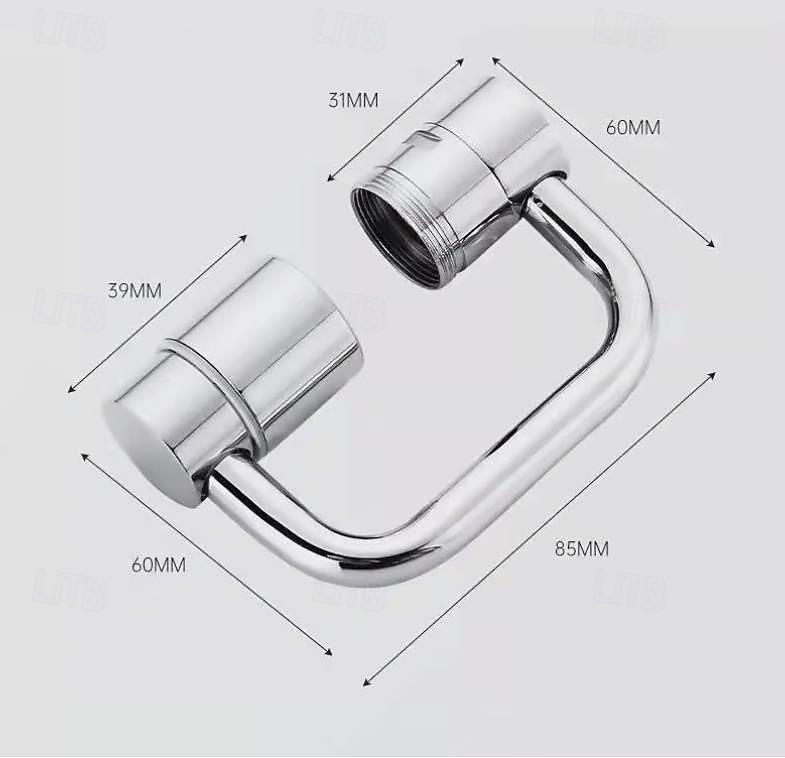1080° roterbar kranförlängare, 2-läges universal vridbar diskbänksförlängare stänkskyddad mekanisk kranarm för badrum och kök 2025 - $15.99 –P5