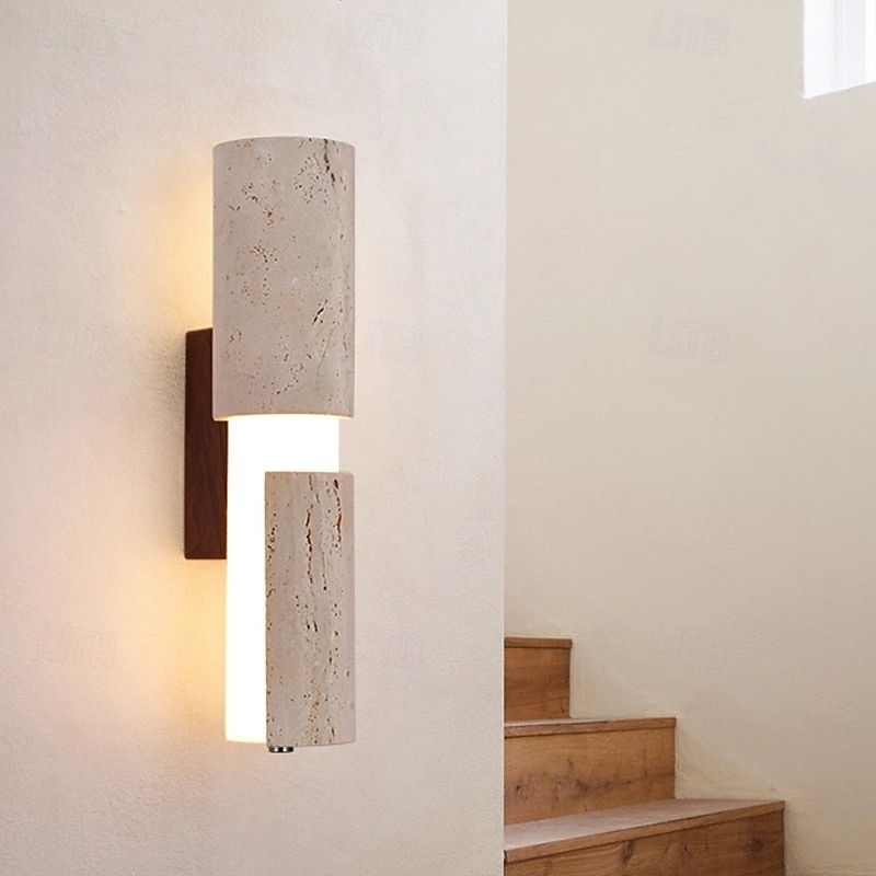 nástěnná lampa, travertin ve stylu japonského wabi-sabi, ložnice, obývací pokoj, zadní stěna, chodba, hotel 2025 - $215.69 –P3
