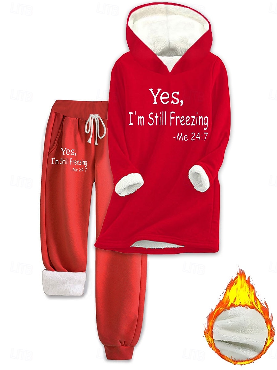 Damen Täglich Stilvoll Zweiteilige Sets Trainingsanzug Hosen-Sets Langarm Mit Kapuze Grafik Buchstabe Kordelzug Druck Lässig Täglich Schwarz Rosa Dunkelpink Herbst Lässiger Schnitt 2025 - $47.99 –P6