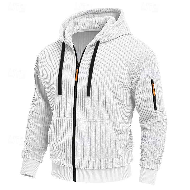 Per uomo Felpa con cappuccio Felpa con cappuccio a zip intera Velluto a coste Felpa con cappuccio tattica Nero Bianco Verde militare Rosso Borgogna Con Cappuccio Semplice Testurizzato Sport & Outdoor del 2025 a $23.99 –P2
