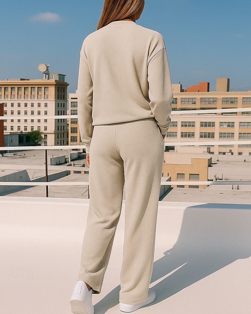 Per donna Tuta da 2 pezzi Felpa pullover Set di tute da ginnastica Coulisse con tasca Tinta unita Completo Abbigliamento Autunno Nero Cachi Allenamento All'aperto Viaggio Vita Alta Leggero Di tendenza del 2025 a $45.99 –P3