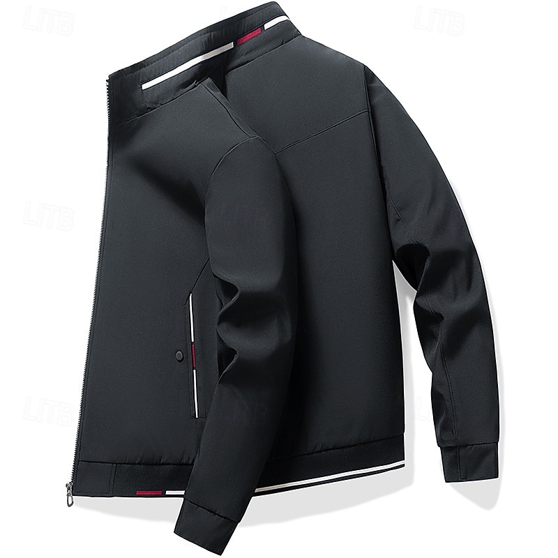 Homens jaqueta leve Jaqueta casual Férias Diário Bolsos Outono Inverno Tecido Moda Clássico Colarinho Chinês Padrão Preto cáqui Cinzento Casaco de 2025 por $29.99 –P4