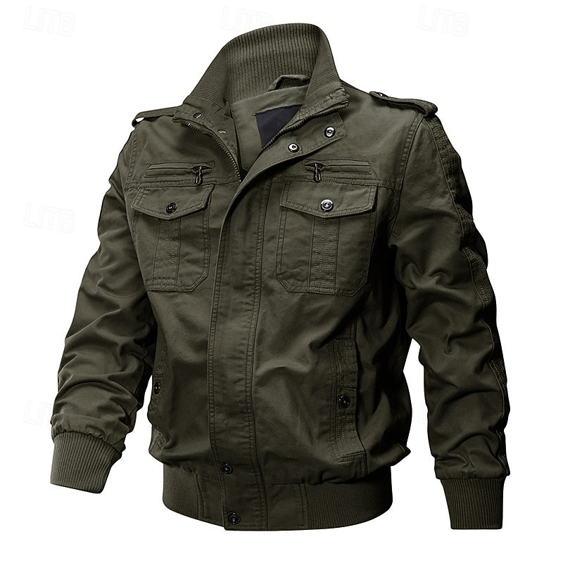 Per uomo Giacca utility Giacca Cargo Giacca Casual Vacanza Quotidiano Resistente all'usura Tasca Primavera Autunno Mimetico Moda Classico Bavero Regolare Nero Verde Cachi Verde militare Giacca del 2026 a $50.99 –P2