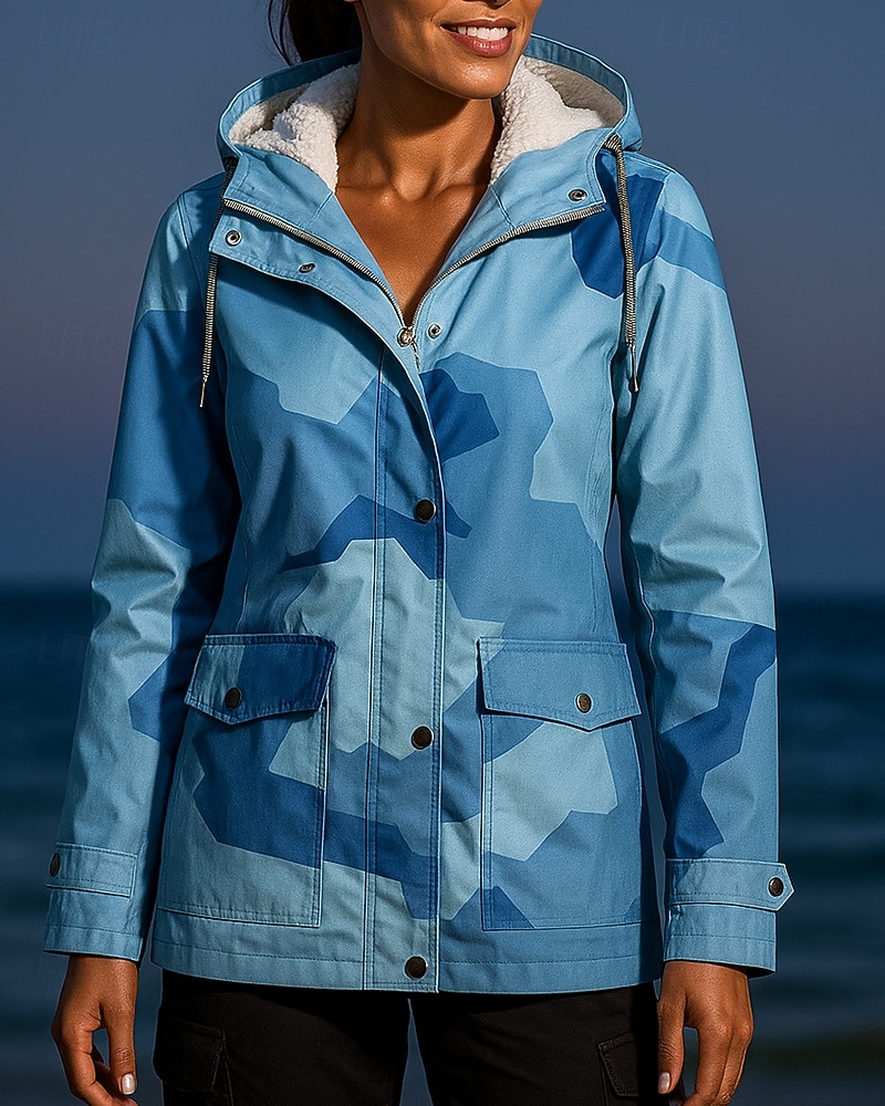 Damen Outdoorjacke Wanderjacke Fleecejacke Außen Fleece-Futter Wasserdicht Winddicht Wanderoutfits Wanderbekleidung Winter Herbst Jacke Jagd Ski / Snowboard Camping / Wandern / Höhlenforschung Tarnung 2026 - $48.99 –P4