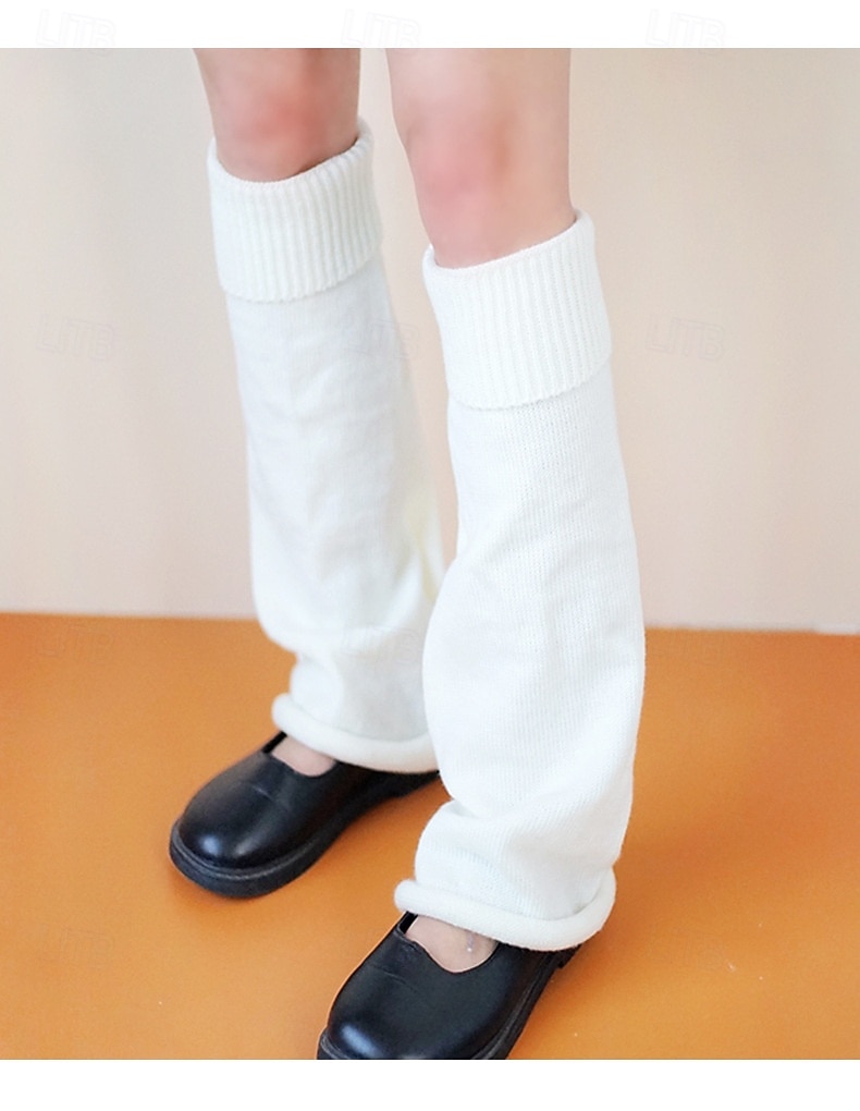 Chaussettes souples en tricot pour femmes, jambières évasées pour l'automne et l'hiver, couvre-chaussettes mi-mollet de couleur unie, chauffe-jambes tendance de style étudiant de 2026 ? $10.99 –P4