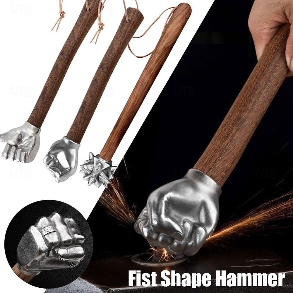 strapabíró vasököl kalapács rozsdamentes acél fejjel &tömörfa nyéllel ellátott multifunkcionális kézműves és barkácseszközök építéshez, kovácsoláshoz, műhelyhez, barkácsoláshoz - ideális igényes 2026 - $52.99 –P2