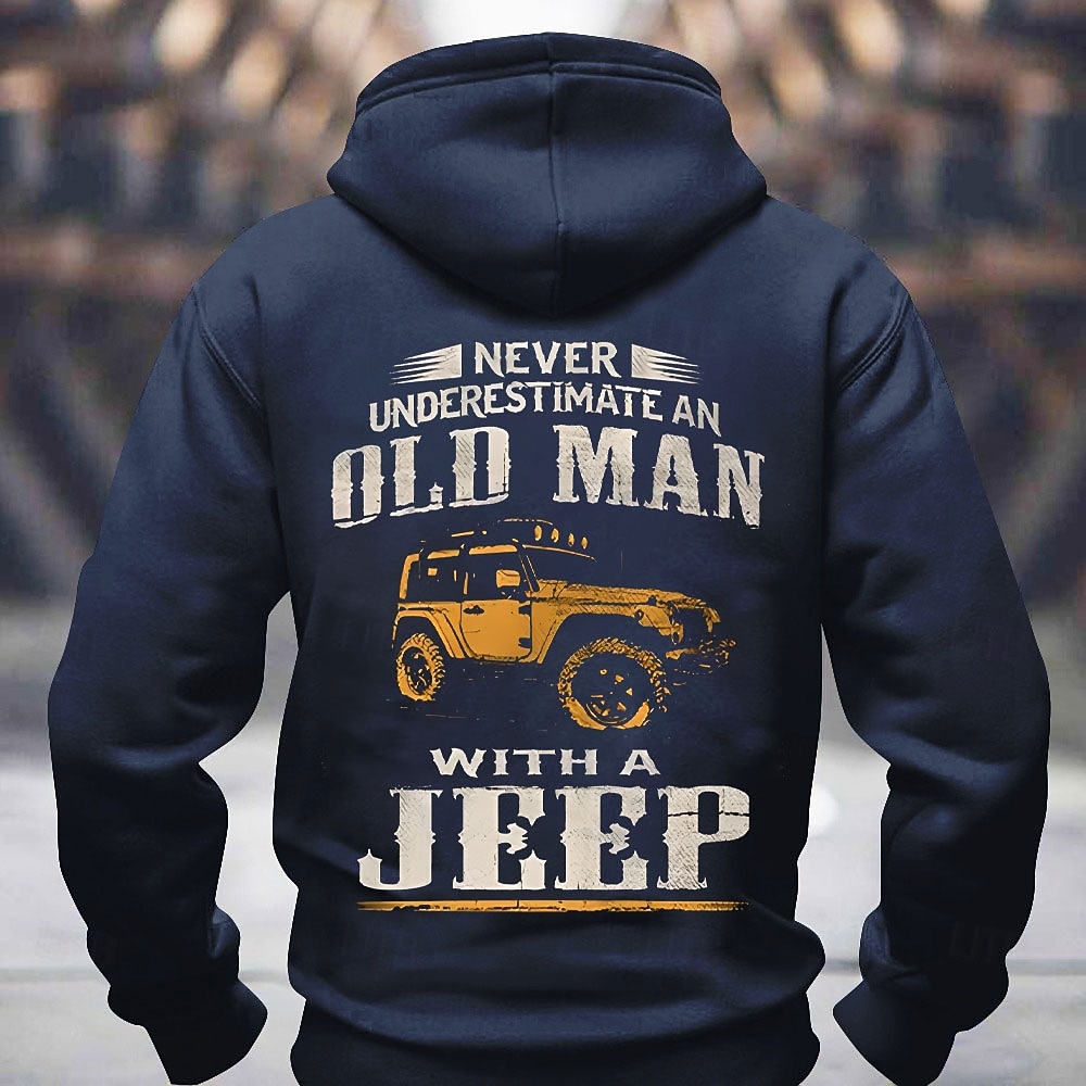 Heren Graphic Hoodie - Onderwaardeer Nooit Een Oude Man Met Een Jeep Off-Road Lifestyle 2026 - $28.99 –P1