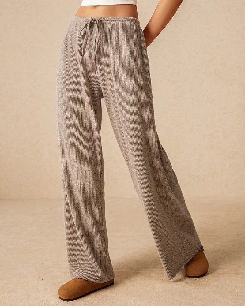 Per donna Culotte Gamba Larga Gamba larga Chinos Vacanza Vintage Streetwear Lunghezza intera Vita media Semplice Tasca Design con Coulisse Elastica Comodo Micro-elastico Alta elasticità All'aperto del 2025 a $18.99 –P3