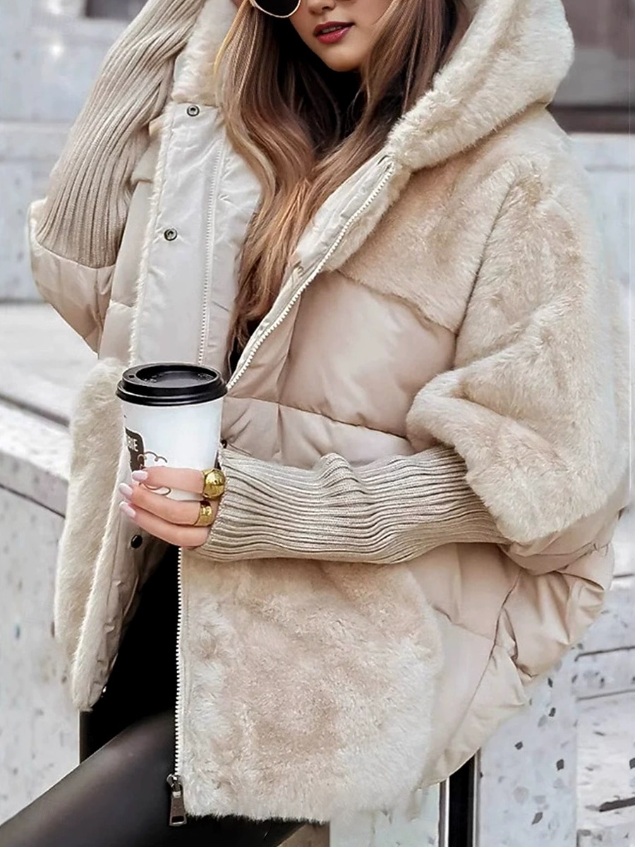 Femmes Veste Coupe-vent Chaud Patchwork Avec Poches Front ouvert ancien Quotidien Occasionnel Uni Cadeaux de Noël Vacances Occasionnel Quotidien Ouvert devant Long À capuche Coupe Ample manche longue de 2025 ? $56.99 –P4