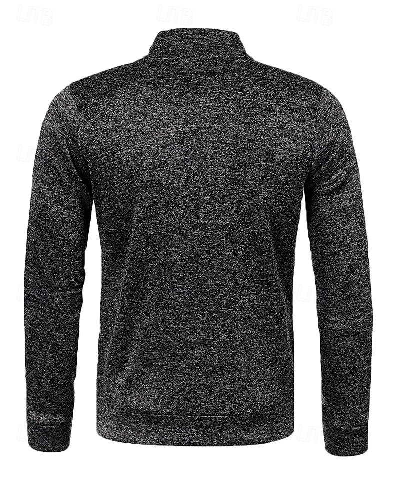 Herr Vardaglig jacka Tröja rock Semester Dagligen Håller värmen Ficka Höst Vinter Slät Mode Klassisk Hög krage Normal Svart Marinblå Blå Grå Jacka 2025 - $17.99 –P9