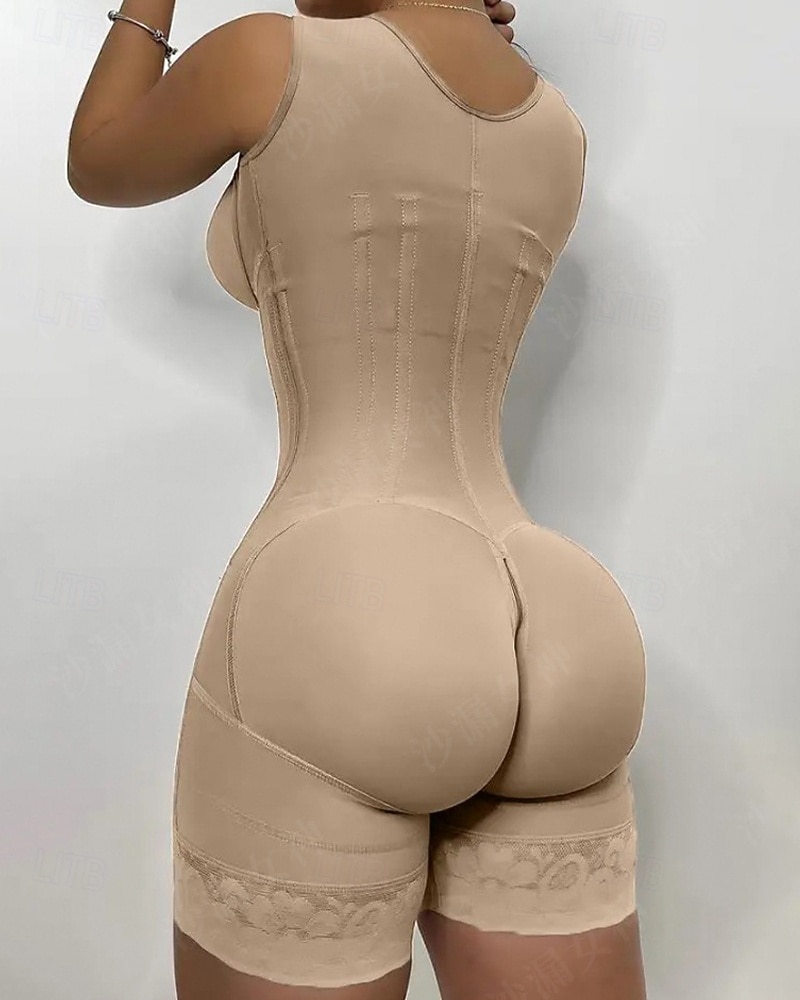 Women's Corset Shapewear Waist Cincher Shapewear Onesie Sexy Corset Fashion Sexy Pure Color Zipper Vacation Street Date Sleeveless U Neck Black Pink Purple Beige Spring Fall Tailored Fit 2026 - $45.99 –P7