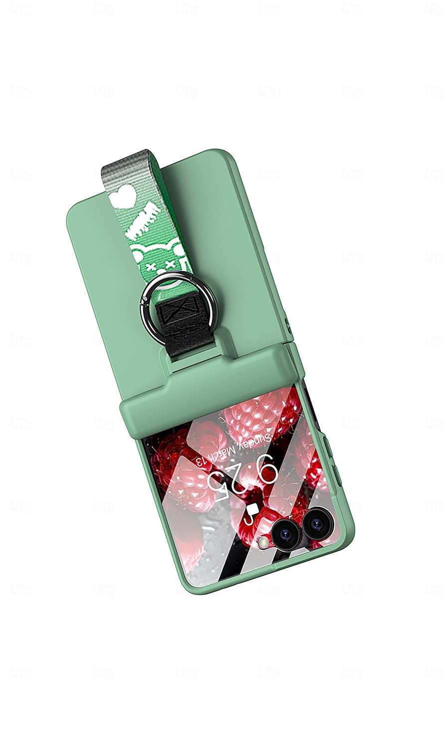 telefone Capinha Para Samsung Galaxy Z Flip 7 Z Virar 6 Z Flip 5 Capa traseira e protetor de tela Suporte para carregamento sem fio com pulseira Retro PC de 2025 por $24.99 –P12