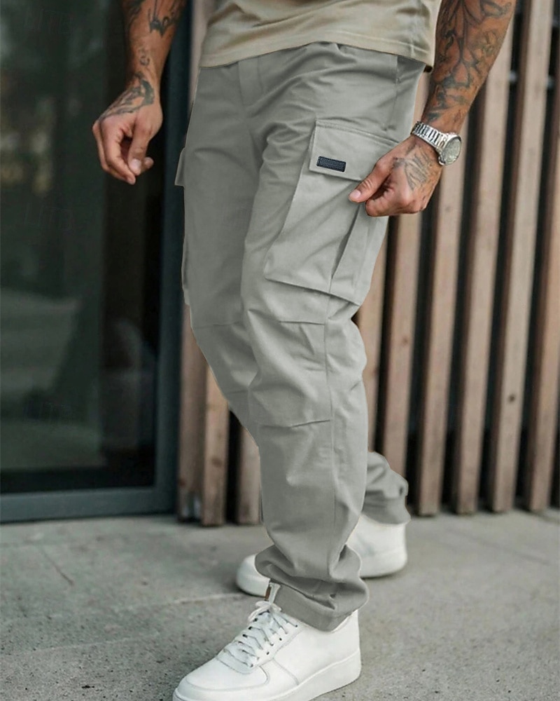 Per uomo Pantaloni Cargo Pantaloni Multi-tasche Tasca con Patta Semplice Indossabile All'aperto Quotidiano Campeggio & Escursionismo Moda Classico Nero Verde militare del 2025 a $22.99 –P10