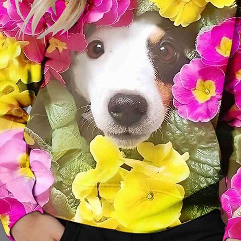 Fille 3D Fleuri Chien Sweat à Capuche manche longue Automne Hiver Mode Adorable Basique Enfants 4-12 ans À capuche Extérieur Occasionnel Quotidien Coupe régulière de 2025 ? $18.99 –P3