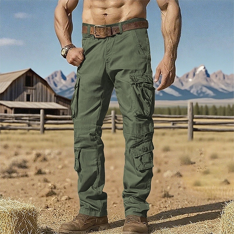 Pánské Kargo kalhoty Kalhoty Dağcı Pantolonu Knoflíky Multi kapsa Bez vzoru Nositelný Venkovní Denní Outdoor a turistika Módní Klasické Šedozelená Armáda žlutá 2025 - $28.99 –P9
