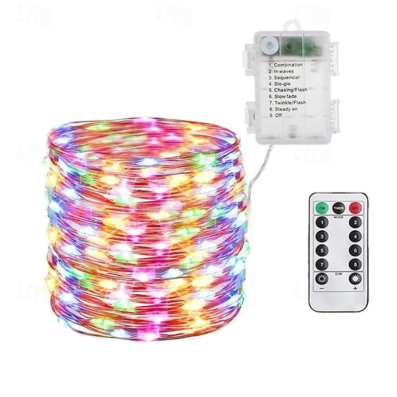 2 מטר 5 מטר 10מ' חוטי תאורה 20/50/100/120 נוריות 2,835 SMD לבן חם לבן צבעוני אורות חוטי נחושת חג ליל כל הקדושים יצירתי מפלגה 3 V 2025 - $12.49 –P1