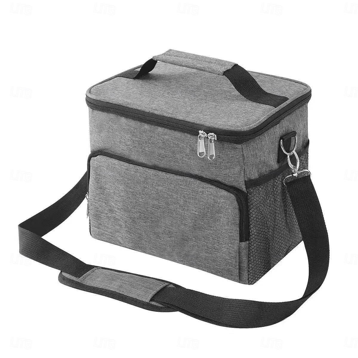 Bolsa térmica para almuerzo con correa ajustable: tela Oxford duradera, reutilizable y reutilizable para la oficina, la escuela y picnic. &Lonchera térmica negra resistente al desgarro para la playa, 2025 - $20.99 –P7