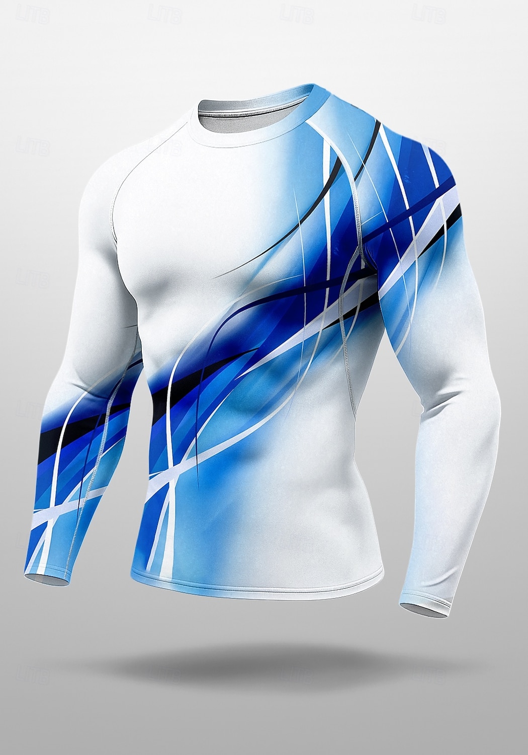 Муж. Компрессионная футболка Футболка для бега 3D печать Длинный рукав Основной слой Весна Осень Градиент цвета Быстровысыхающий Сжатие видеоизображений Для тренировки Power Flex Влагоотводящие 2026 - $18.99 –P1