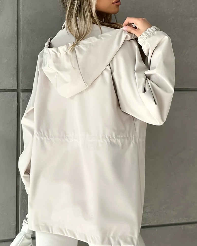 Mulheres Casaco de inverno Casaco com capuz Manter Quente Confortável Zíper Bolsos Casual Tecido Férias Roupa Diária Para Noite Final de semana Padrão Com Capuz Normal Manga Longa agasalhos Azul de 2025 por $41.99 –P17