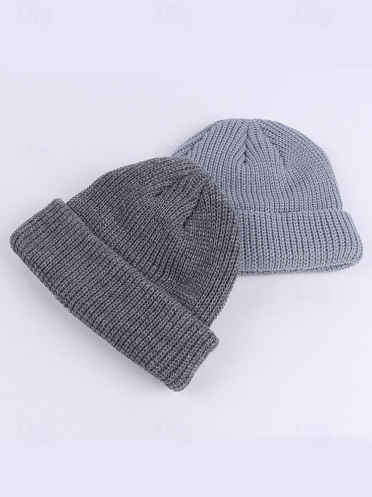 Férfi kötött sapka - puha és kényelmes, bordázott kialakítás, ideális téli és karácsonyi ajándéknak 2026 - $11.99 –P9