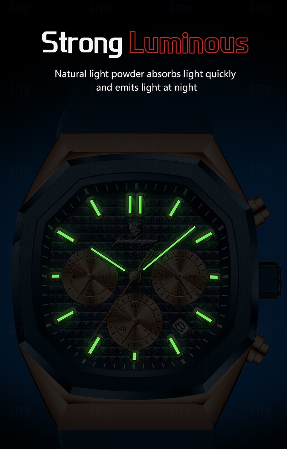Business Watch Gift for men Waterproof Luminous Chronograph Date Man Wristwatch Silicone Strap Quartz Men's Watches 893 2026 - $34.99 –P10