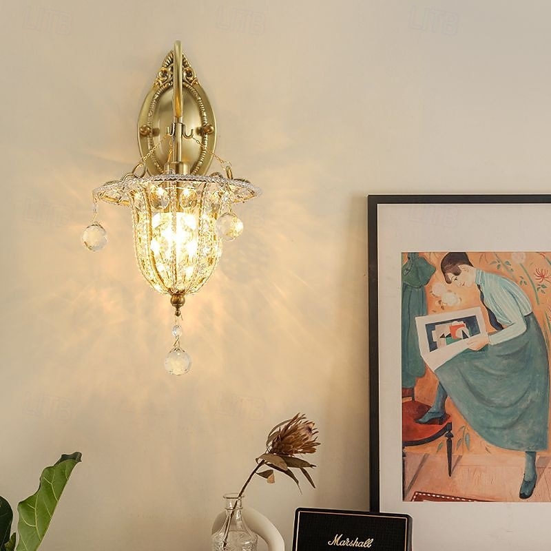 κρυστάλλινα φωτιστικά τοίχου εσωτερικού χώρου από ορείχαλκο LED σε σκανδιναβικό στιλ σαλόνι καταστήματα καφετέριες ατσάλινο φωτιστικό τοίχου 110-240v 2026 - $240.59 –P2