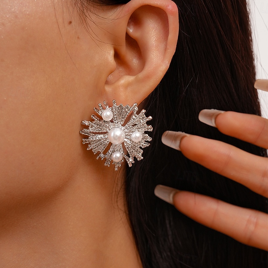 Collana e orecchini da donna in argento con perle - gioielli scintillanti per serate, cocktail e occasioni speciali del 2026 a $14.99 –P5