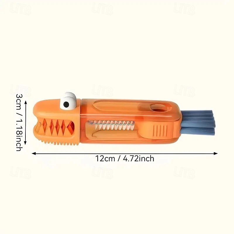 Cepillo de limpieza de cocodrilo 3 en 1 con cepillos de fregado intercambiables, juego de cepillos para limpiar grietas, para espacios reducidos entre biberones, vaso apto para biberones, ranuras y 2025 - $6.49 –P18