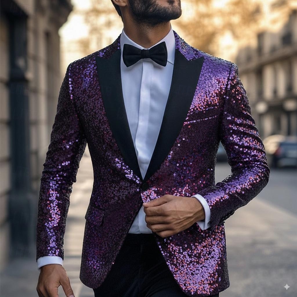 Giacca da uomo blazer per matrimoni o feste casual per tutte le stagioni elastan poliestere di colore solido basic blazer monopetto con un bottone argento nero rosso blu del 2026 a $61.99 –P12