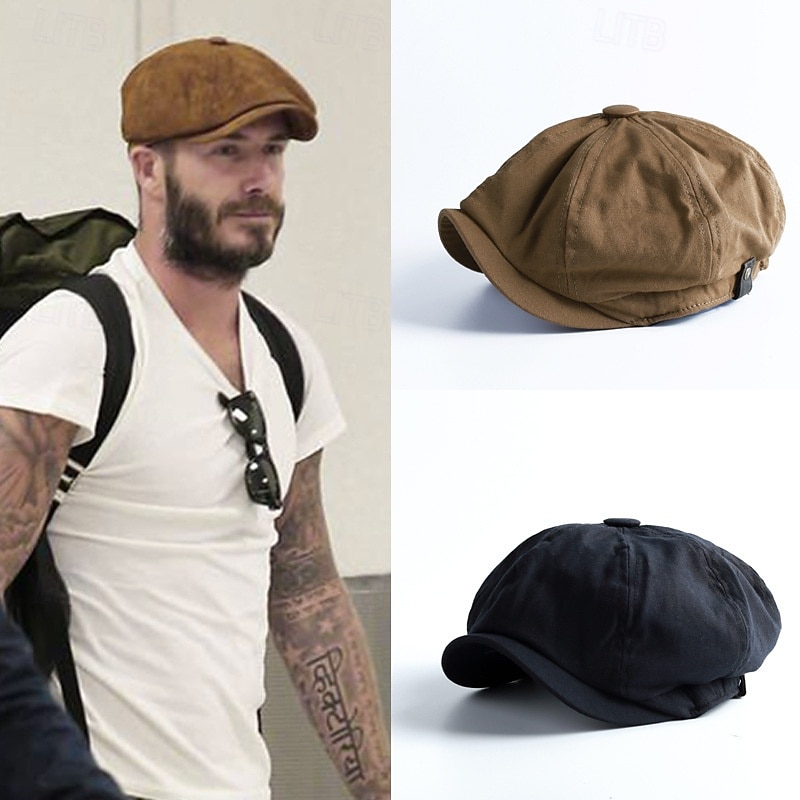 Herren Schiebermütze Ascot-Hut Zeitungsjungenmütze Schwarz Kaffee Baumwolle Mode Lässig Straße Täglich Einfach Verstellbar Sonnenschutz Atmungsaktiv 2026 - $15.49 –P1