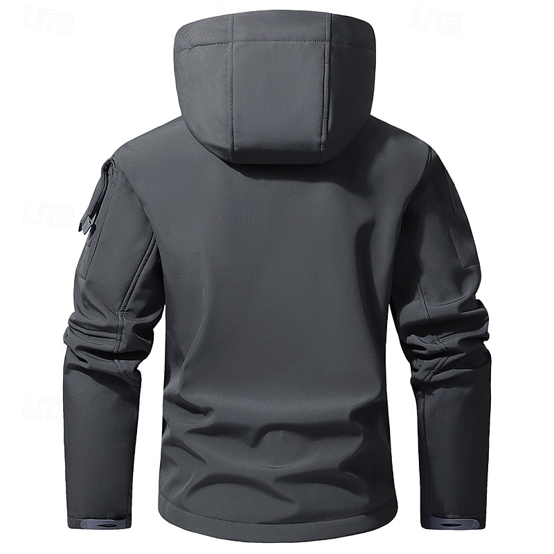 Homens Casaco exterior Jaqueta Softshell Jaqueta de Trilha Férias Diário A Prova de Vento À Prova-de-Água Bolsos Outono Inverno Tecido Côr Camuflagem Moda Clássico Com Capuz Padrão Cinzento Verde de 2026 por $47.99 –P20