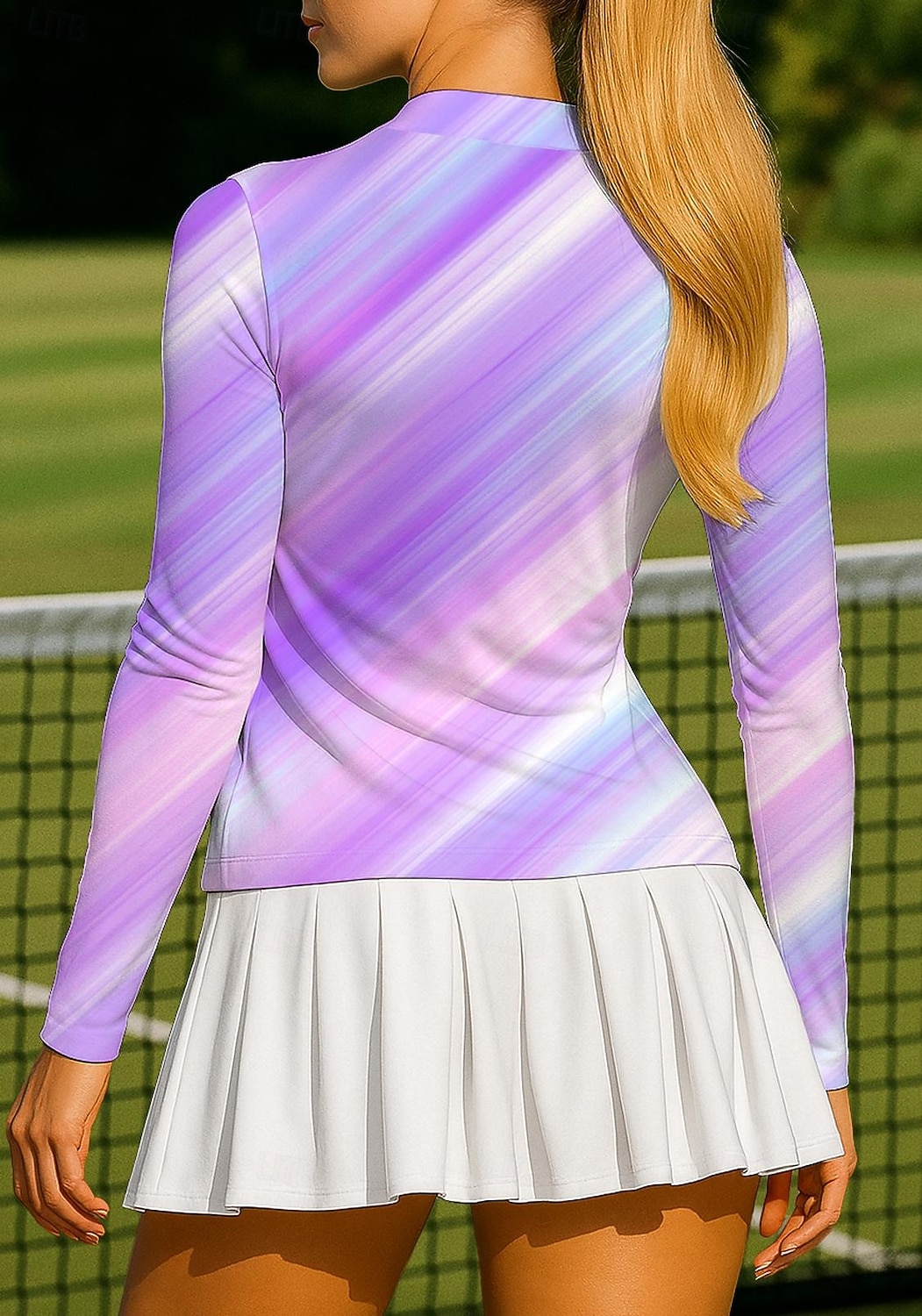 Γυναικεία Βαθμίδα Αφηρημένη τέχνη Μπλούζες Αθλητικό πουκάμισο Πουκάμισο τένις Μπλούζα τένις Μακρυμάνικο Φερμουάρ Λουλουδάτο UPF50 2026 - $20.99 –P2