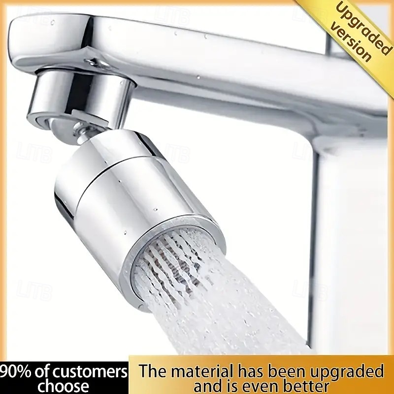 Aérateur de robinet anti-éclaboussures à 360° pour cuisine et salle de bain – rallonge de débit d'eau rotative avec deux modes de jet, moussant, installation facile de 2025 ? $8.99 –P7