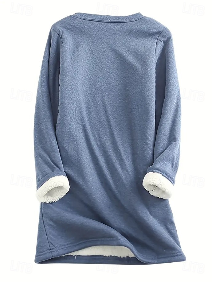 Per donna Felpa Pullover Grafico Lettera Caldo Casual Morbido Manica Lunga Girocollo Top lunghi Casuale Streetwear Blu Rosa chiaro Nero Grigio Primavera Autunno Inverno del 2026 a $27.99 –P5
