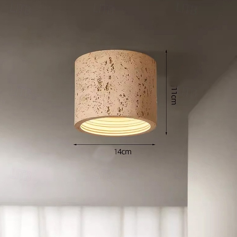 LED stropní svítidlo 14cm, kamenné, zapuštěné, keramické, dřevěné, umělecký styl, formální styl, stropní svítidlo do chodby, teplá bílá, 110-240V 2026 - $115.99 –P4