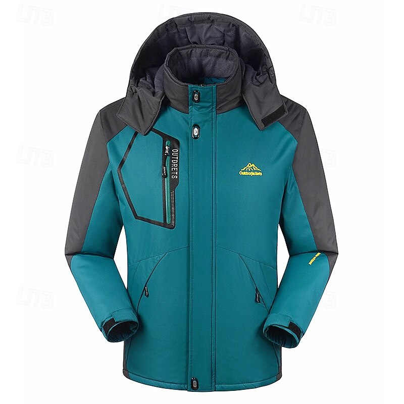 Per uomo Giacca softshell Giacca da escursionismo Giacca in Pile Giacca termica Inverno All'aperto Patchwork Calore Termico Impermeabile Antivento Top Nero Verde militare Rosso Blu Blu scuro del 2025 a $70.99 –P5