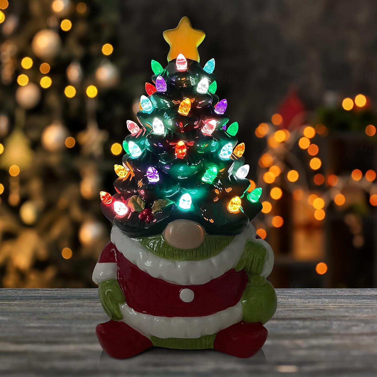 Albero di Natale nano in resina a LED con piccola foglia, luce per interni, camera da letto, studio, sala da pranzo, luce decorativa da tavolo, luce pendente, prop, batteria AAA, scatola da 8,6 * 4,7 del 2025 a $20.99 –P5