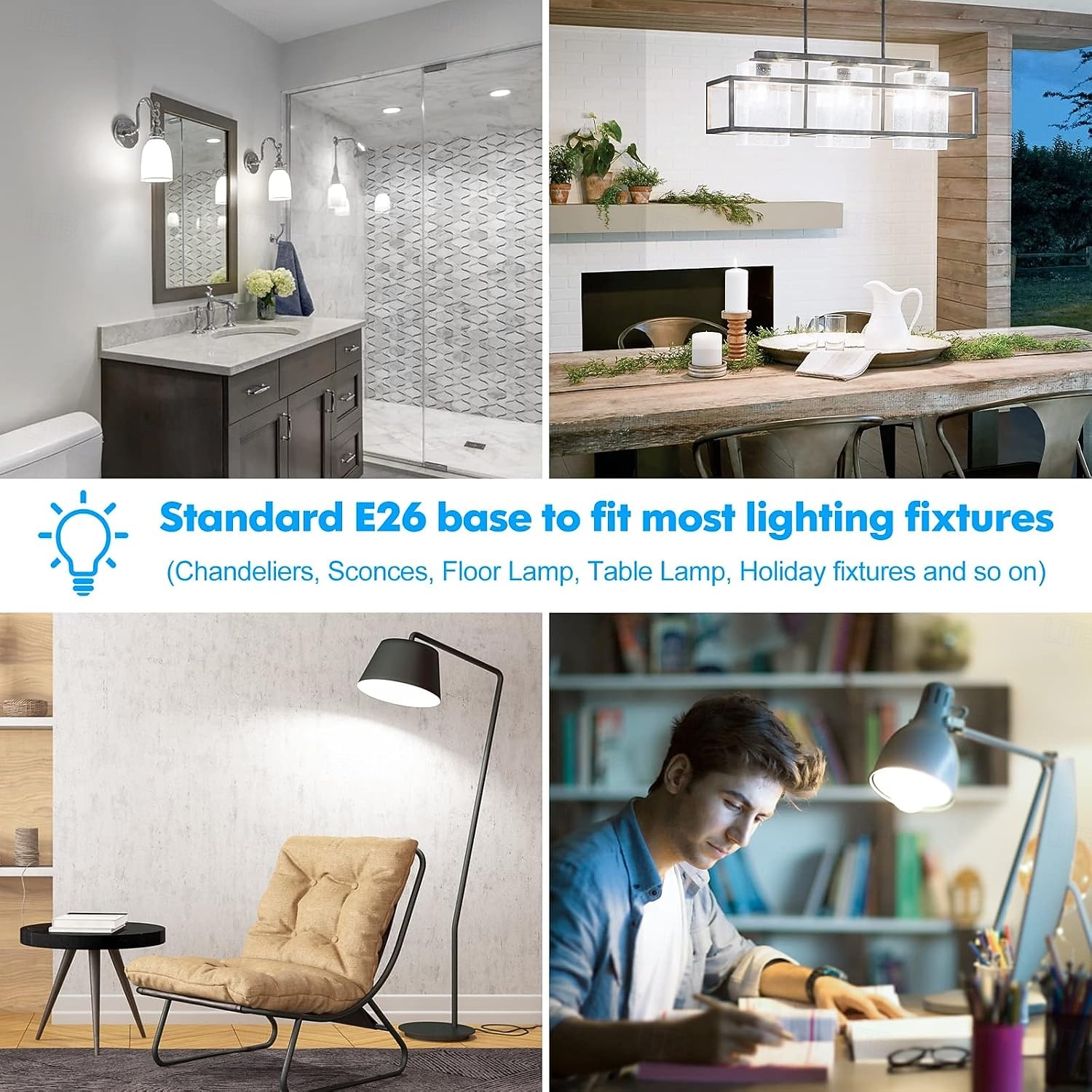 Светодиодные лампочки A19 5/9/15 Вт, нерегулируемые, яркие, E26/E27, лампочки Эдисона со средним цоколем, для дома, спальни, кухни, гостиной, офиса, 4 шт. 2026 - $12.99 –P5