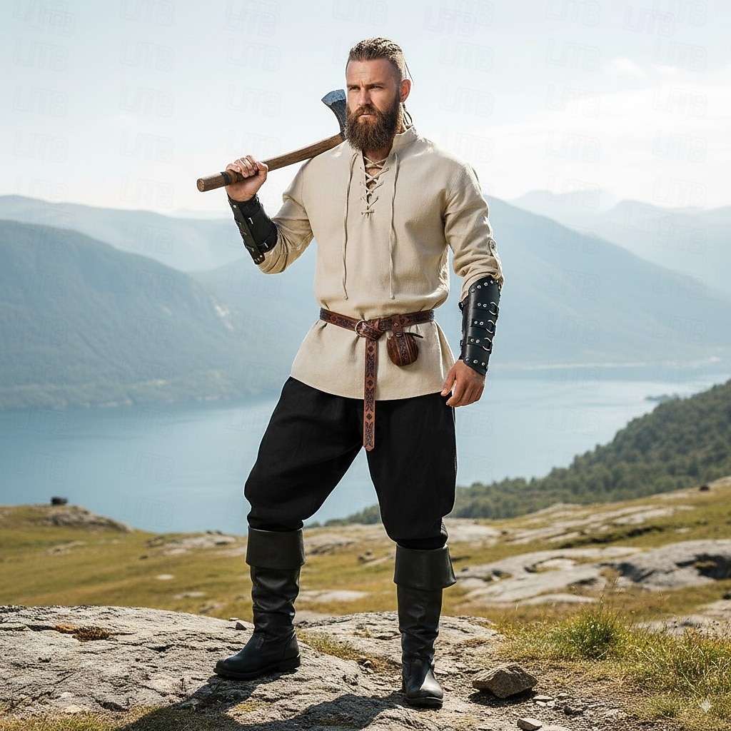 Medieval Renascentista Século XVII Comprimento Médio Botas Fantasia fantasia Calça Pirata Pirata Guerreiro Viking Com Cordão Cor Sólida Fantasia Homens Viking Pirata Dia Das Bruxas Carnaval de 2025 por $102.99 –P1