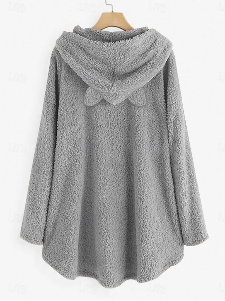 Damen Kapuzenpullover Tiermotiv Lässig Langarm Mit Kapuze Lange Oberteile Straße Alltagskleidung Lässig Rosa Wein Dunkelpink Rote Dunkelgray Herbst Winter 2025 - $31.99 –P2