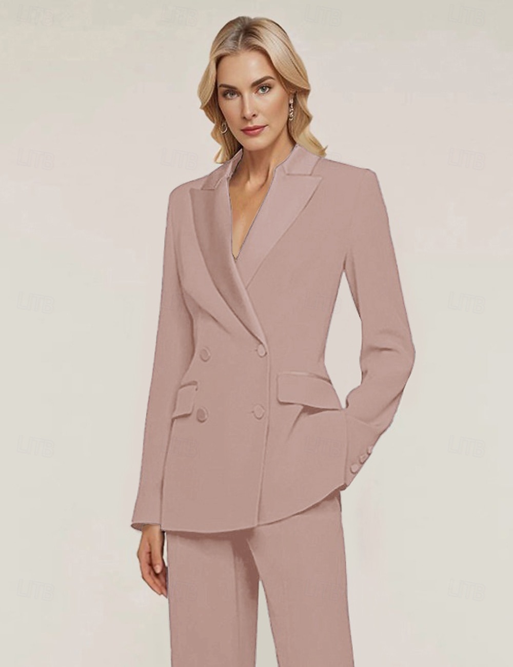 Női Blézer Sport kabát Előírásos Esküvői vendég Sifon Elegáns Hosszú ujj Csúcs hajtóka Dupla soros 2025 - $104.99 –P10