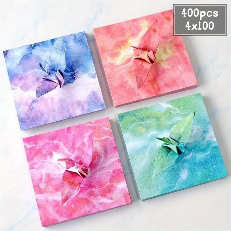 400 piezas de papel de origami del zodiaco, papel cuadrado de colores para grullas de papel, estrellas y corazones, suministros de manualidades para niños y jardín de infantes 2026 - $15.99 –P4